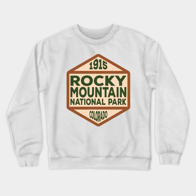 Rocky Mountain National Park badge Crewneck Sweatshirt by nylebuss
